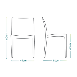 Sedia da Giardino in Polipropilene Giallo 49x51x80 Cm Impilabile per Esterni - Product Image 2