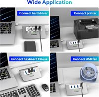 Hub USB 3.0 de Aluminio con 4 Puertos y Cable de 1 Metro, Sin Necesidad de Enchufe, para PC/Laptop, Memoria USB, Impresora, Cámara, Teclado, Ratón