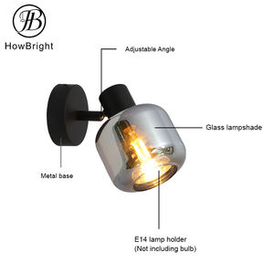 Nuova lampada <span class=keywords><strong>da</strong></span> <span class=keywords><strong>parete</strong></span> con luce <span class=keywords><strong>spot</strong></span> a superficie di alta qualità con lampadina E14 in metallo vetro 1/2/3/4 - Product Image 2