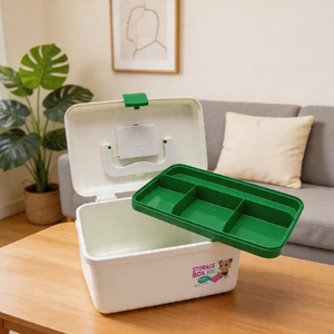 <b>Storage</b> <b>Box</b> Plastic Rectangle With Handle And Compartment For Food Or Medicine <b>Storage</b> - Product Image 3