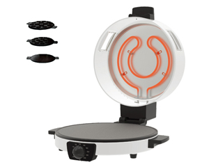 YL Tiffany Haute Qualité Électrique Antiadhésif Arabe Machine À Pain En Acier Inoxydable Blanc Crêpe Techno <span class=keywords><strong>Pro</strong></span> 6 Pièces De Rechange Gratuites 2 Ans - Product Image 2