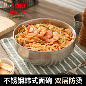 JIASINI Stainless Steel Double Wall Bowl 19.5cm Heat Insulated For Home Hotel Use - Product Image 4
