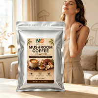 Poudre de café aux champignons Turkey Tail sans sucre, végétalienne, antioxydante, pour la défense immunitaire, OEM