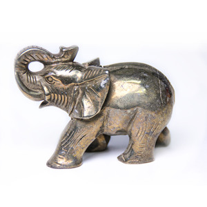Estatuas de elefante de <span class=keywords><strong>pirita</strong></span> de 4 pulgadas, piedra tallada a mano de fábrica China, para adorno del hogar - Product Image 2
