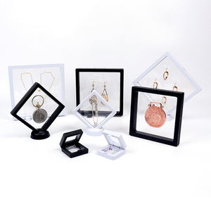 Boîte de rangement transparente en film PE pour bijoux, cadre d'affichage 3D flottant coloré, étui anti-poussière pour pièces de monnaie, organisateur de bagues et boucles d'oreilles - Product Image 3