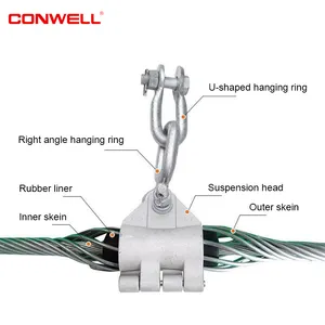 Sudah dibentuk kabel tiang/rentang pegangan/serat adss pegangan pria jepit tegangan