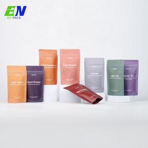 Sachet <span class=keywords><strong>Doypack</strong></span> Tenant Debout en Papier Kraft Biodégradable et Compostable avec Fermeture Éclair et Impression Personnalisée - Product Image 1