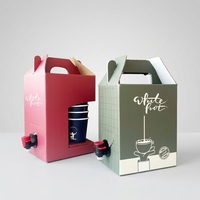 Boîtes à boissons à emporter isolées en papier kraft imprimées sur mesure, distributeur de café en papier écologique, boîte de voyage pour café