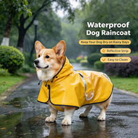 Jas Hujan Anjing PU, Mantel Anti Air Reflektif Berkerudung, Jaket Hujan Hewan Peliharaan, Tahan Angin, Resleting yang Dapat Disesuaikan, Grosir Berbagai Ukuran
