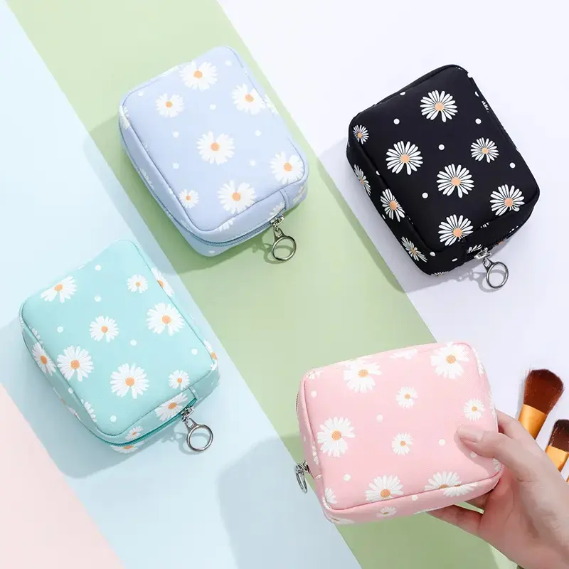 Mode Nieuwe Draagbare Mini Cosmetische Tas Reis Kleine Tas Voor Vrouwelijke Schattige Tampon Opslag Meisje Maandverband Pad Make-Up Tas