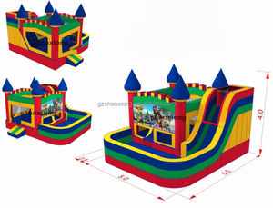 Château gonflable commercial extérieur pour enfants, thème dessin animé <span class=keywords><strong>Patrouille</strong></span>, avec toboggan, <span class=keywords><strong>piscine</strong></span> à balles et souffleur - Product Image 2