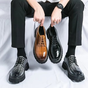 Zapatos de cuero informales para hombre, zapatos de vestir de cuero charol de estilo británico con punta redonda para boda, novio, fiesta de negocios, zapatos Oxford formales - Product Image 4