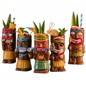<span class=keywords><strong>Mug</strong></span> Tiki en Céramique Personnalisé Vintage Zombie, Tasse à Cocktail Hawaïenne Créative en Relief, Décoration pour Fête - Product Image 1
