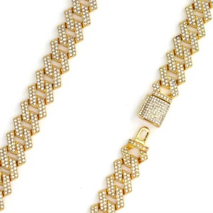 <b>Men's</b> <b>Necklace</b> 15MM Zinc Alloy Full Diamond Hip-hop All-match Trendy <b>Cool</b> Cuban Chain <b>Men</b> Fashion Jewelry <b>Necklaces</b> - Product Image 1