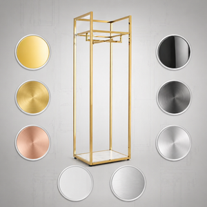 Espositori <span class=keywords><strong>da</strong></span> Terra di Lusso Placcati in Oro per <span class=keywords><strong>Negozi</strong></span> di <span class=keywords><strong>Abbigliamento</strong></span>; Arredamento Espositivo Resistente per Boutique - Product Image 6