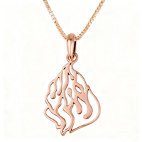 Collier pendentif flamme éternelle en argent sterling 925 plaqué or noir, bijoux juifs Judaica, cadeau de Hanouka