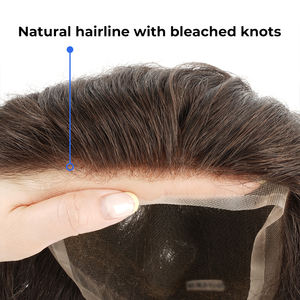 HS7F 100 % Cheveux Humains Remy Top Doux Toupet en Dentelle Française pour Hommes <span class=keywords><strong>Perruque</strong></span> <span class=keywords><strong>Homme</strong></span> Entièrement en Dentelle avec Type de Cheveux Indiens - Product Image 4