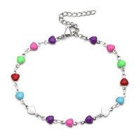 Bracelet à breloques en acier inoxydable multicolore émaillé œil de diable de qualité supérieure pour femmes, vente en gros