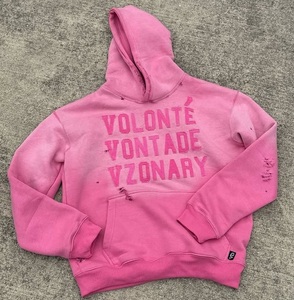 Sudaderas con capucha de algodón personalizadas Patrón sólido Cuello forrado Lavado con ácido Estilo informal de verano Diseño 3D - Product Image 1