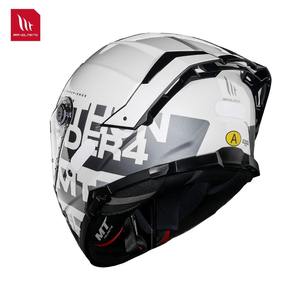 หมวกกันน็อคเต็มใบ ABS รุ่น MT Thunder 4 SV รุ่นใหม่ สีดำขาว  พร้อมกระจกสองชั้น  ระบบระบายอากาศแบบ Double D-ring - Product Image 2