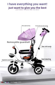 Vente en gros directe usine : Nouveau tricycle poussette 2-en-1 pour bébé, vélo pliant léger et réversible pour nourrissons, tout-petits et enfants - Product Image 3
