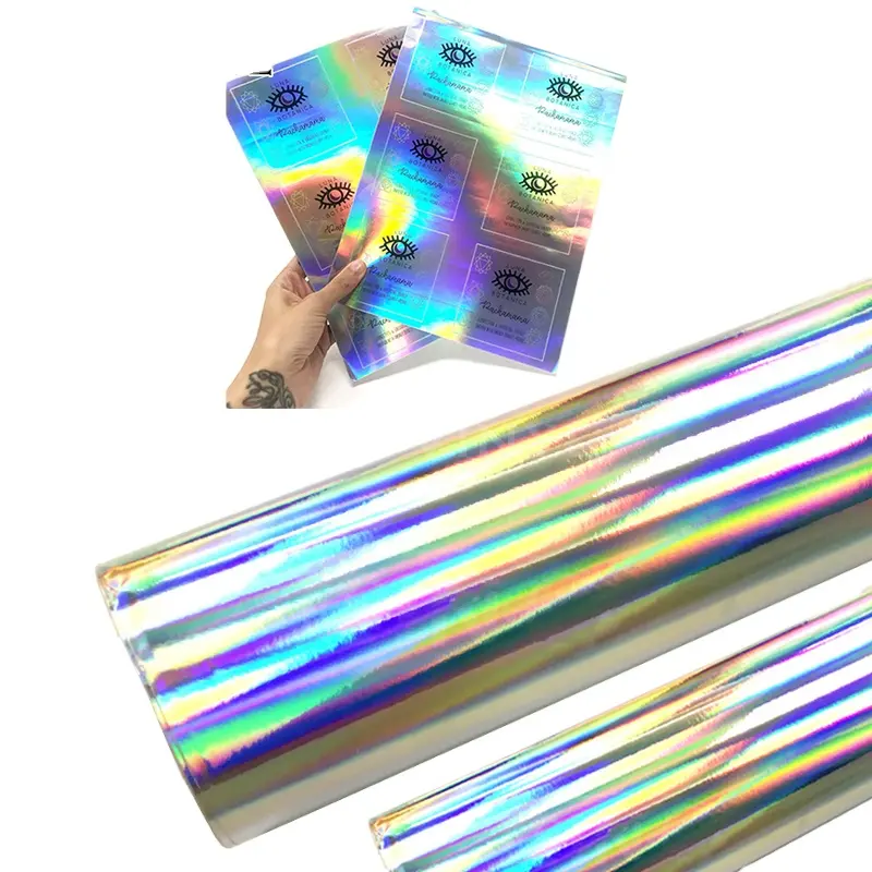 Sinovinyl Groothandel Eco Solvent Inkjet Afdrukken Zelfklevende Stickers Hologram Label Regenboog Holografische Printbare Vinyl Rol
