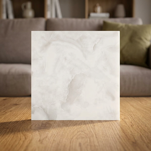 Carreaux de porcelaine effet marbre gris Cosmo Cloud 600x600mm, finition miroir brillant, pour revêtement de sol intérieur en céramique - Product Image 3