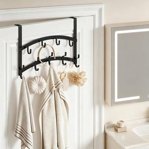 Over the Door Elephant Trunk Hook No Drill 3/4/5/6 Hooks Back of Door Hanger <b>Clothes</b> Accessories Organizer Storage Rack - Product Image 2