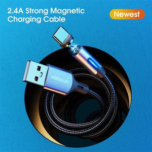 Cable magnético 3 en 1 tipo C, Cable de datos para teléfono móvil, <span class=keywords><strong>Kabel</strong></span>, carga <span class=keywords><strong>USB</strong></span> 2.4A, venta al por mayor - Product Image 3