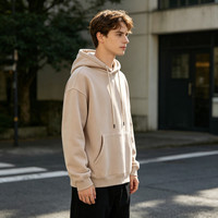 Sweat à capuche surdimensionné uni 345G avec broderie, impression de logo personnalisé, molleton épais 100% coton, pull à capuche, vente en gros OEM