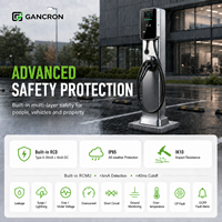 GANCRON Charger EV Komersial Grosir 22kW AC Tipe 2 OCPP 1.6J Bersertifikasi MID 4G Smart Wall Mount untuk Hotel dan Parkir