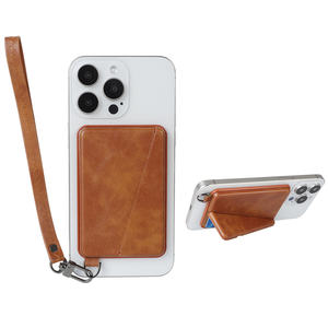 Dragonne en cuir personnalisée porte-carte de téléphone portable support caché bâton sur portefeuille de téléphone adhésif - Product Image 1