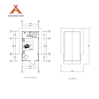 Kawagebo Kamp (KK) S190 19 ㎡   Maison modulaire préfabriquée en structure légère en acier, maison triangulaire miniature de luxe préfabriquée
