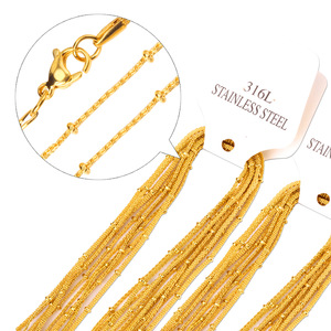 ชุดสร้อยคอเหล็กกล้าไร้สนิม ขนาด 45 ซม. 50 ซม. 55 ซม. 60 ซม. เครื่องประดับหลายชั้นสำหรับผู้หญิง สร้อยคอแฟชั่น - Product Image 5