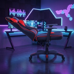 Silla de Juego de Cuero Estilo Racing con Logotipo Personalizado, Silla Giratoria para Oficina y Computadora con Elevación para Reuniones y Recepción - Product Image 1