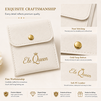 Boîte à bijoux personnalisée avec tiroir, ensemble de pochettes en carton et cuir PU, emballage de luxe pour bijoux de la marque EQ, pour bagues et colliers, logo personnalisé