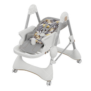 เก้าอี้สูงสำหรับเด็กอเนกประสงค์แบบ3อิน1พับได้ที่นั่งแบบปรับได้มีล้อทำจากพลาสติกที่ทนทาน - Product Image 5