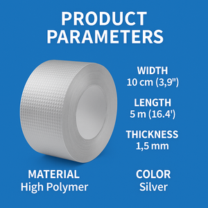 Nastro Impermeabile in Gomma Butilica con Foglio di Alluminio Monolaterale, Resistente ai Raggi UV, Autoadesivo, Membrana Sigillante per Riparazione Tetti - Product Image 6