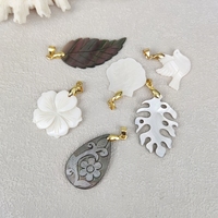 Pendentifs en coquillage blanc naturel sculpté en forme de fleur et de feuille de Monstera Deliciosa pour la fabrication de colliers, prix abordable