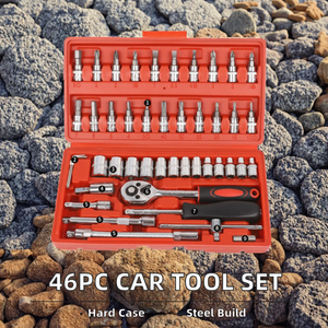 46-piecesocketimpactwrenchautomotivetool Kit dotato di una maniglia per cacciavite e una copertura protettiva Originalfactoryhardshell - Product Image 4