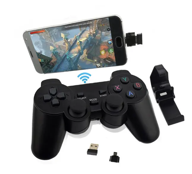 Negro 2,4G inalámbrico móvil joysticks gamepad controller para Android TV PC
