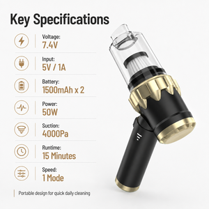 Multi-Function 4000Pa Cordless Handheld Vacuum Cleaner Portable <b>Car</b> Vacuum <b>Blower</b> Inflator Deflator with 7 Accessories OEM ODM - Product Image 5