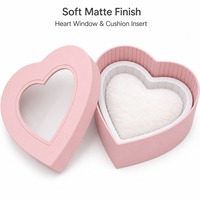 Caja de Regalo Rosa Pastel Mate en Forma de Corazón con Ventana e Inserto de Acetato para Chocolate y Joyería, Venta al Por Mayor de Fábrica