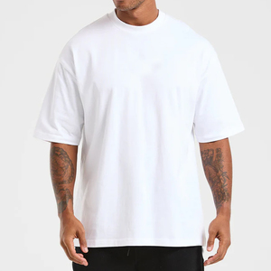 Men's Oversized Custom High Quality 100% Cotton Breathable Casual Summer Long Solid Blank <b>Canvas</b> <b>Plain</b> Dyed T-Shirts - Product Image 1