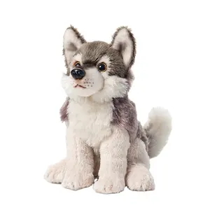 Personalizzato carino morbido bianco grigio del bambino lupo peluche ripiene animali giocattolo