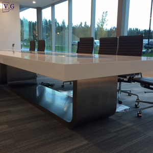 Table de réunion moderne blanche grande capacité (16 personnes) durable avec chaises pour bureaux et salles de réunion d'hôtels (OEM/ODM) - Product Image 2