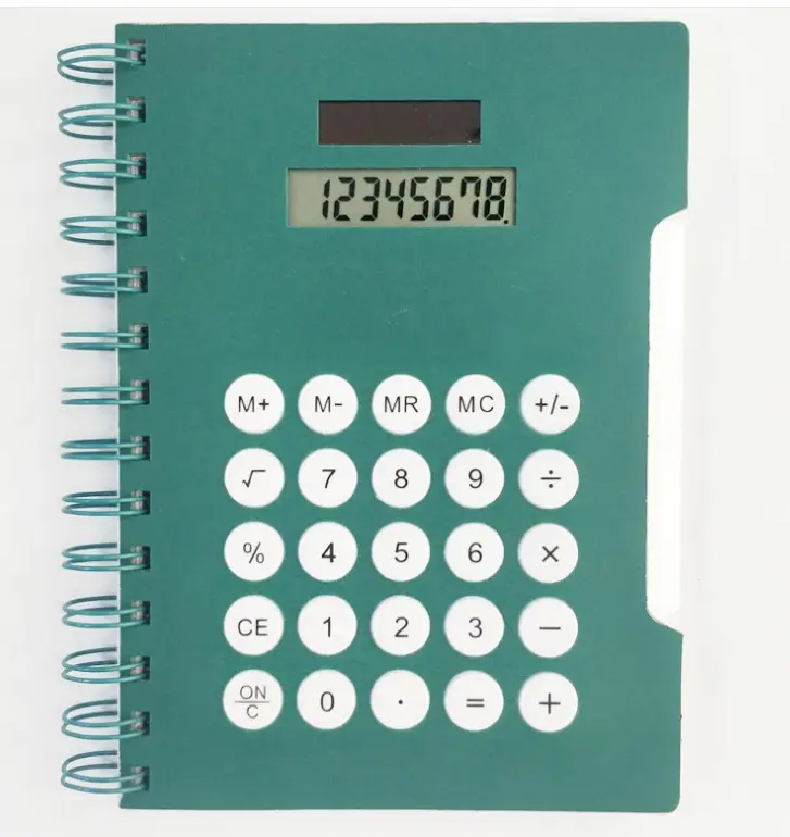 hot sale 8 digits calculator notepad spiral noot book with calculator