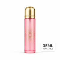 Flacon de parfum vide personnalisé 35 ml, vaporisateur fin argenté, atomiseur en verre rechargeable, vente en gros avec boîte de présentation, style arabe