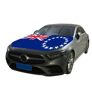 Cubierta de capó de coche de las Islas Cook, Bandera de cubierta de motor de coche, venta al por mayor de tela elástica personalizada, venta directa de fábrica - Product Image 2
