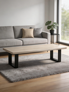 Modern Furniture Solid Wood Tea <b>Table</b> Rectangle Shape Concise Wooden <b>Side</b> Coffee <b>Table</b> with Black Iron Base - Product Image 6